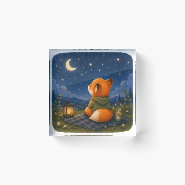 Item preview, Cute Fox Watching the Stars Sticker designed and sold by Snikdha.
