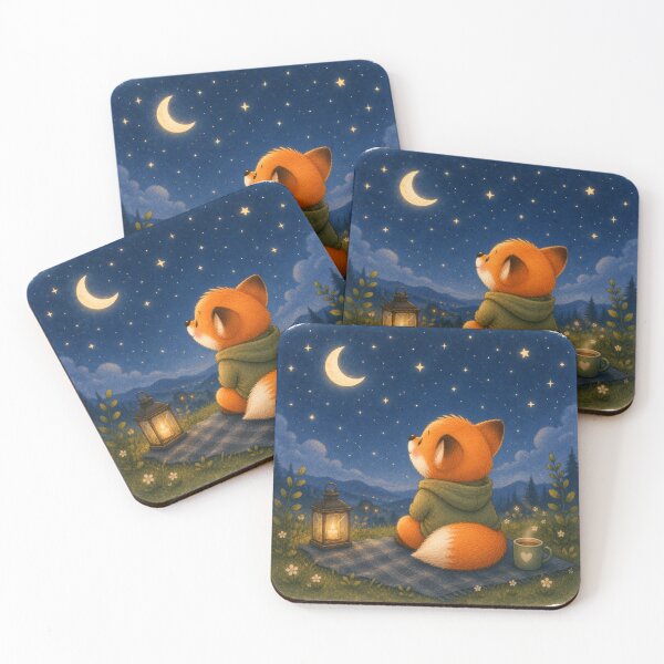 Item preview, Cute Fox Watching the Stars Sticker designed and sold by Snikdha.