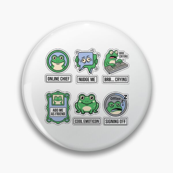 Item preview, Retro Frog Internet Chat Sticker Pack - Vintage 2000s Online App Puns designed and sold by SimpleP.