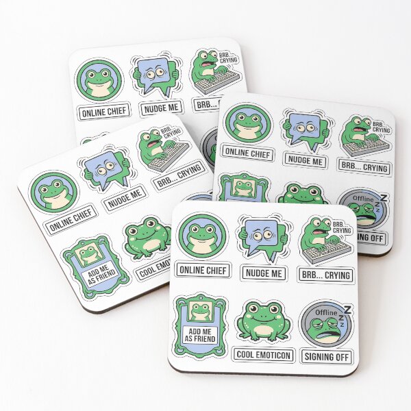Item preview, Retro Frog Internet Chat Sticker Pack - Vintage 2000s Online App Puns designed and sold by SimpleP.