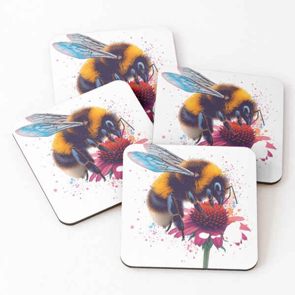 Item preview, Bumblebee on Pink Flower Paint Splatter Art designed and sold by LuminaGraphix.