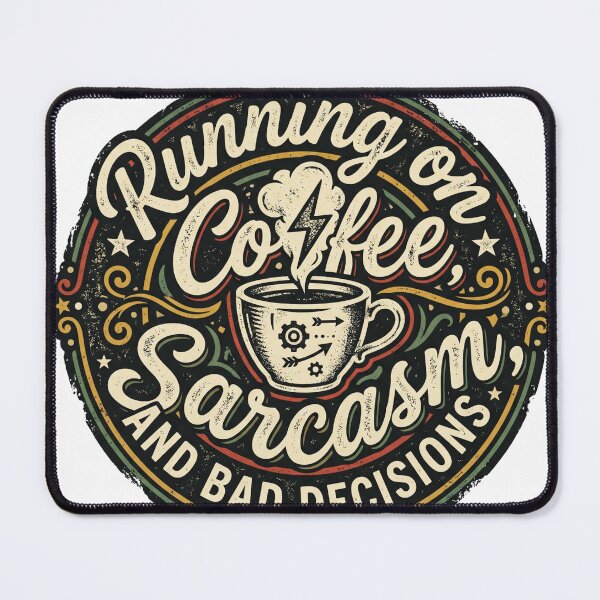 Item preview, Running on Coffee Sarcasm and Bad Decisions designed and sold by pictranoosa.
