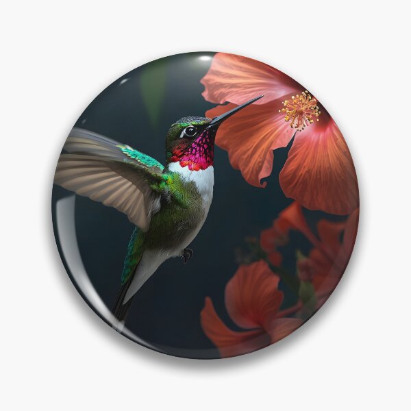 Item preview, Emerald Hummingbird and Red Hibiscus Flower designed and sold by LuminaGraphix.