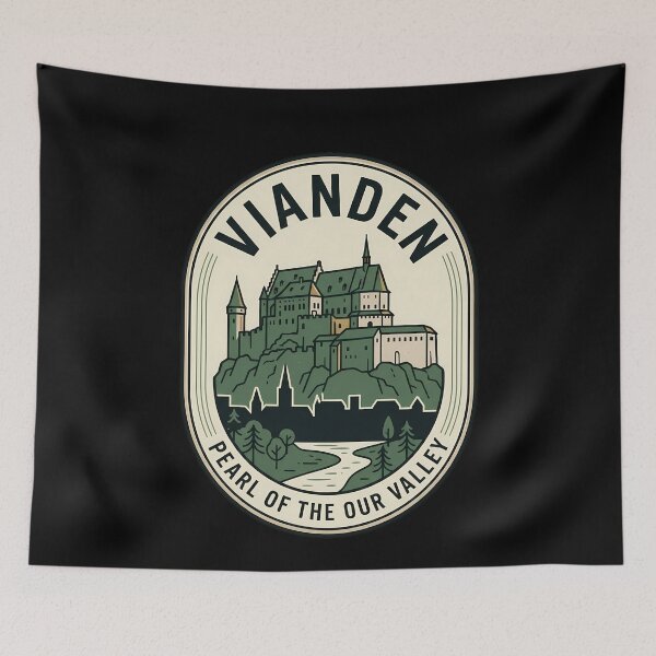Item preview, Vianden Castle Luxembourg Vintage Travel Emblem Badge designed and sold by k3rstman1.