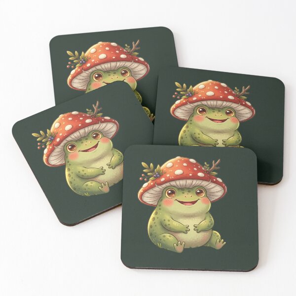 Item preview, Cute Watercolor Frog Wearing a Mushroom Hat designed and sold by kchechare09art.