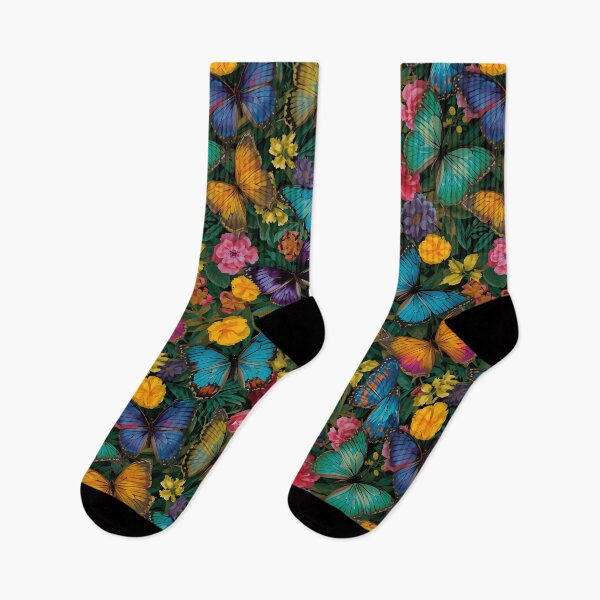 Item preview, Vibrant Colorful Butterfly and Floral Seamless Pattern designed and sold by LuminaGraphix.