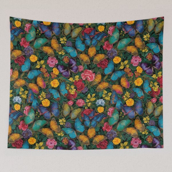 Item preview, Vibrant Colorful Butterfly and Floral Seamless Pattern designed and sold by LuminaGraphix.