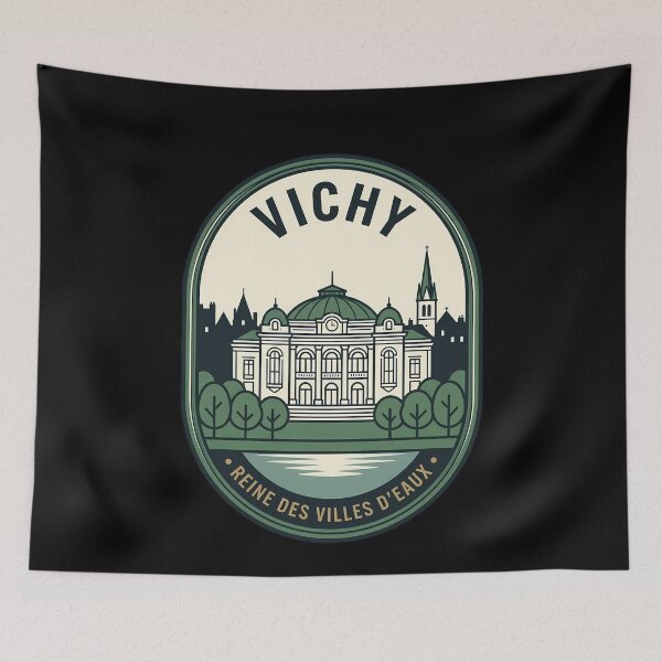 Item preview, Vichy France Queen of Water Vintage Travel Emblem designed and sold by k3rstman1.