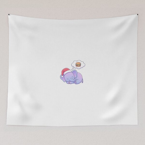 Item preview, Cute Sleeping Baby Elephant with Santa Hat | Kawaii Christmas Cartoon Sticker designed and sold by mayatA-rt.