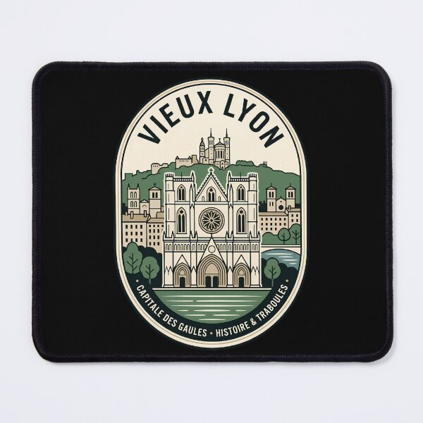 Aperçu de l'œuvre Emblème de voyage vintage Vieux Lyon Patrimoine français créée et vendue par k3rstman1.
