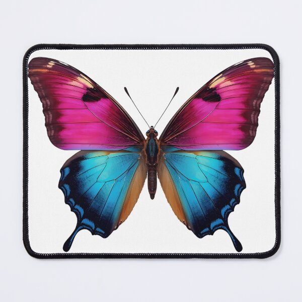 Item preview, Vibrant Magenta Pink and Cyan Blue Exotic Butterfly designed and sold by LuminaGraphix.