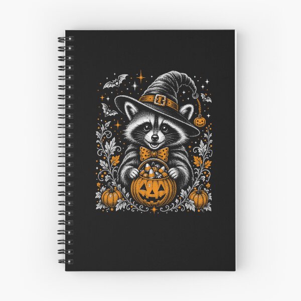 Item preview, Cute Witch Raccoon Pumpkin Candy Halloween Art designed and sold by margamPagenberg.