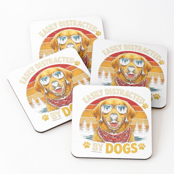 Item preview, Easily Distracted By Dogs Funny Golden Retriever designed and sold by Igrowlab254.
