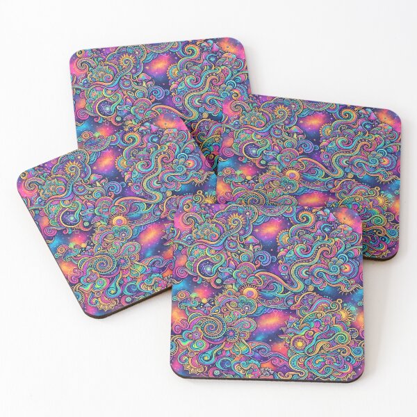 Item preview, Trippy Cosmic Psychedelic Pattern | Neon Space Galaxy Magic Mushroom Doodle Art & Bohemian Surreal Design designed and sold by Divine Ease.