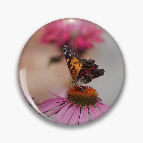 Item preview, painted lady butterfly on coneflower designed and sold by distracted.