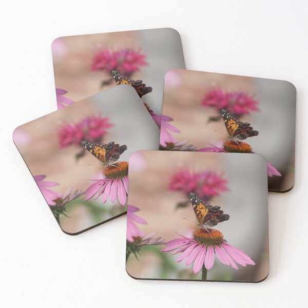 Item preview, painted lady butterfly on coneflower designed and sold by distracted.