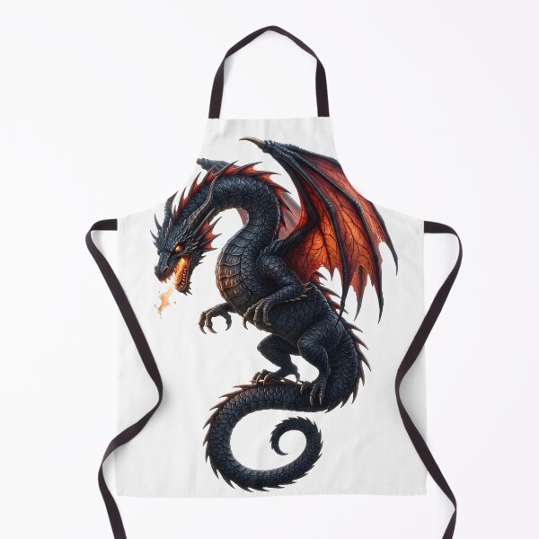 Item preview, Black Fire Dragon Fantasy Art - Dark Dragon Illustration for Dragon Lovers designed and sold by DragonSerpent Ink.
