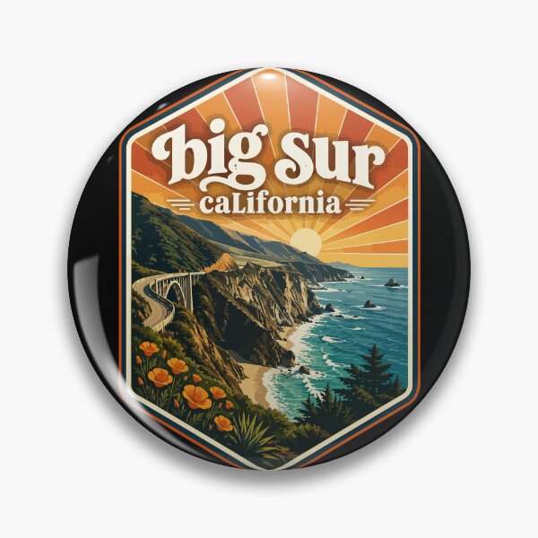 Item preview, Big Sur California Coast Retro Vintage Travel designed and sold by TomFrontierArt.