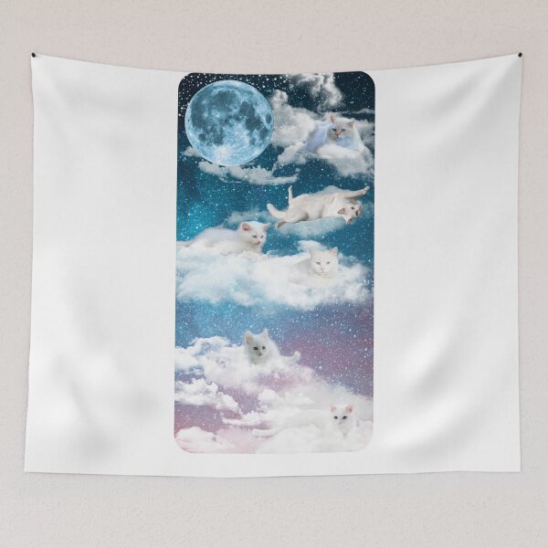 Artikelvorschau, Kittys gemütliche Nacht auf weichen Kissenwolken. entworfen und verkauft von DigitalShoppeIL.
