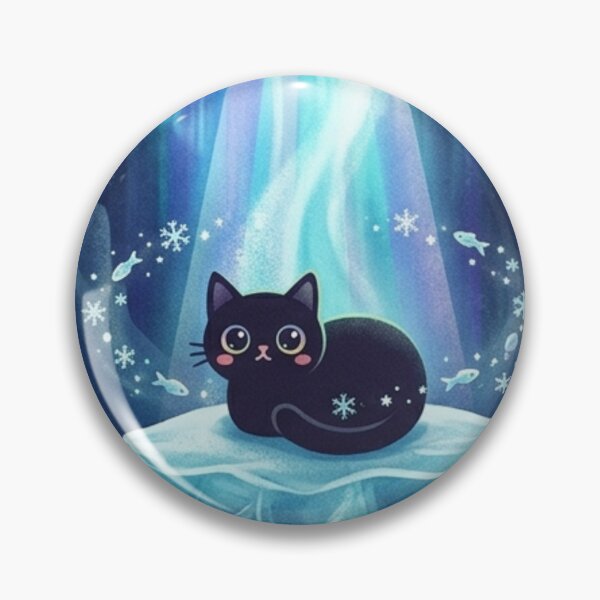 Item preview, Arctic Aurora Ice Cave Black Cat designed and sold by 0Zetgest.
