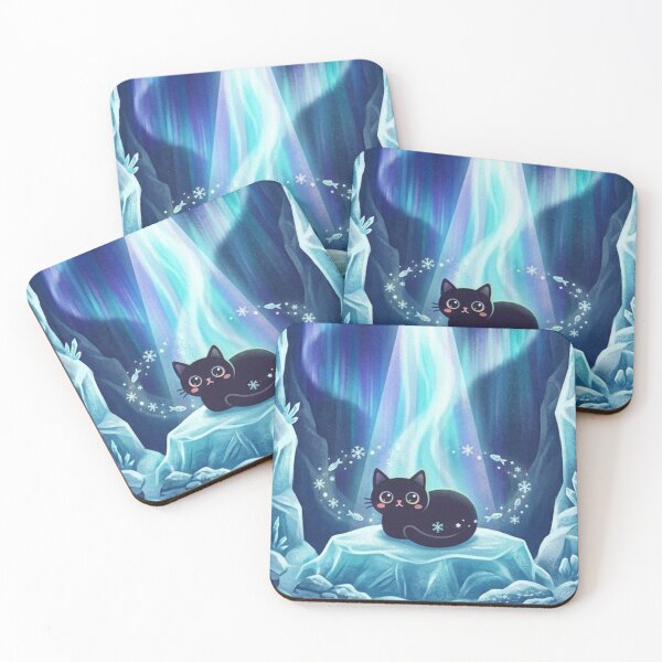 Item preview, Arctic Aurora Ice Cave Black Cat designed and sold by 0Zetgest.