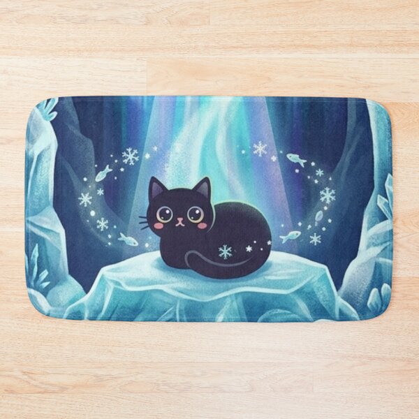 Item preview, Arctic Aurora Ice Cave Black Cat designed and sold by 0Zetgest.