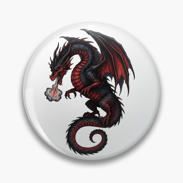 Item preview, Black Crimson Dragon Fantasy Art | Dark Dragon Illustration for Fantasy Lovers designed and sold by DragonSerpent Ink.