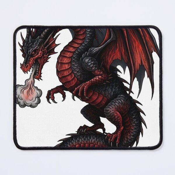 Item preview, Black Crimson Dragon Fantasy Art | Dark Dragon Illustration for Fantasy Lovers designed and sold by DragonSerpent Ink.