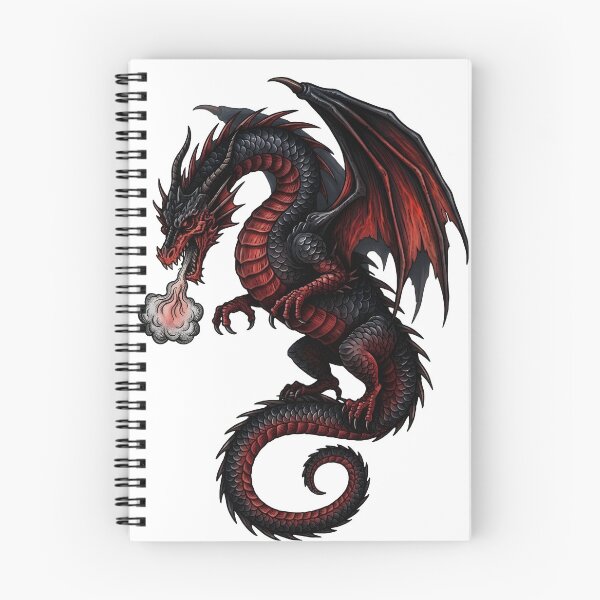 Item preview, Black Crimson Dragon Fantasy Art | Dark Dragon Illustration for Fantasy Lovers designed and sold by DragonSerpent Ink.