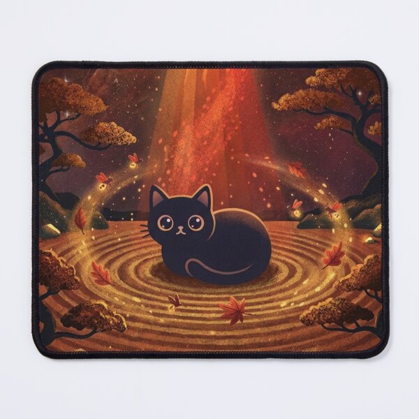 Item preview, Autumn Zen Garden Lantern Black Cat designed and sold by 0Zetgest.