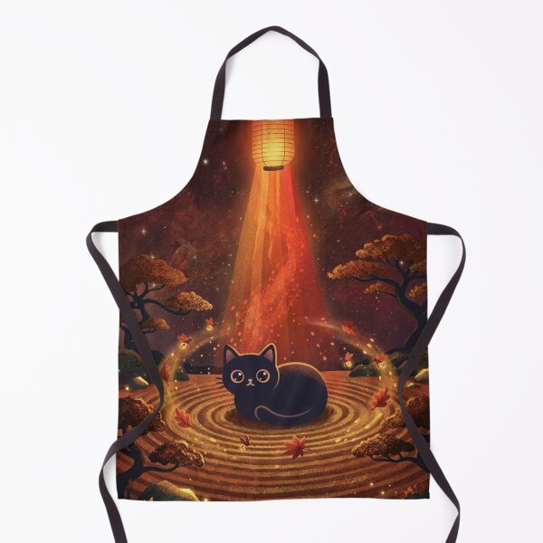 Item preview, Autumn Zen Garden Lantern Black Cat designed and sold by 0Zetgest.