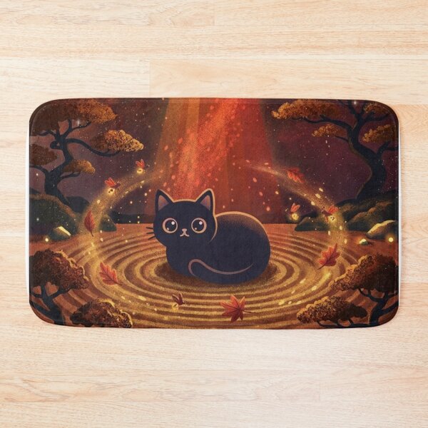 Item preview, Autumn Zen Garden Lantern Black Cat designed and sold by 0Zetgest.