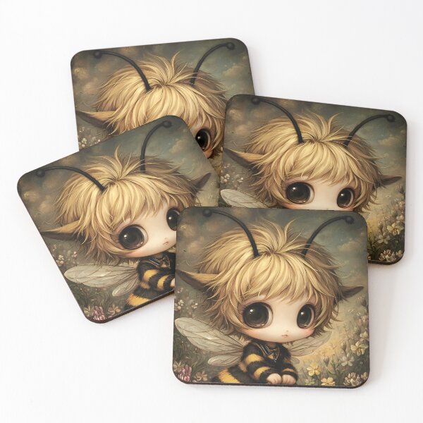 Item preview, Bumblebee Fairy Fantasy Art | Whimsical Garden Fairy designed and sold by InkAndGloom.