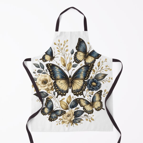 Item preview, Elegant Blue & Gold Butterfly Botanical Illustration designed and sold by SP319.