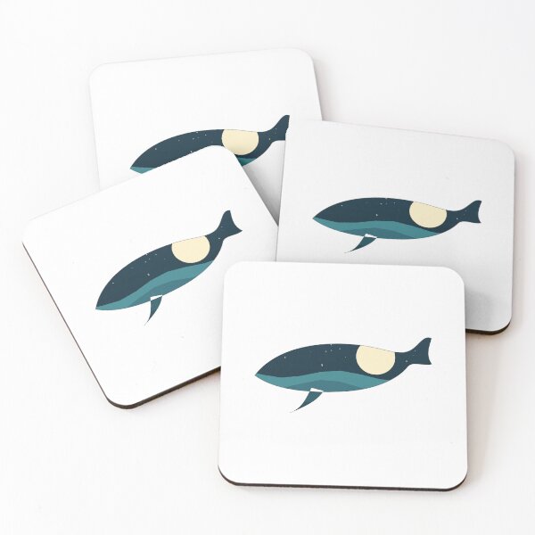 Item preview, Ocean Whale Double Exposure Moon Nature Art designed and sold by DraakMonster013.