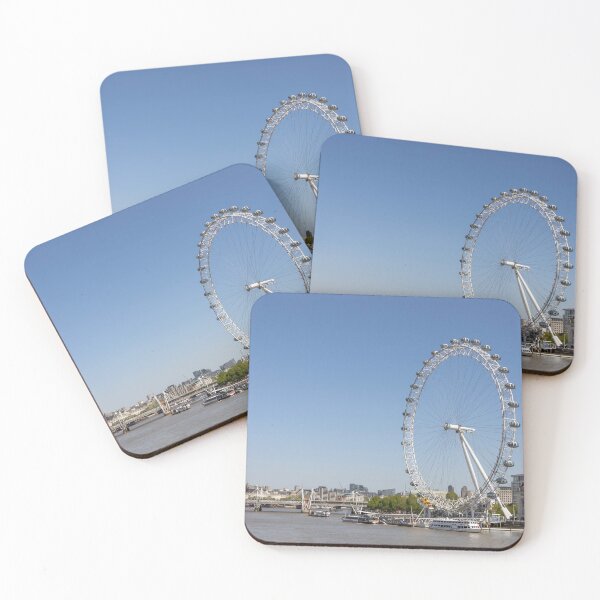 Item preview, London, UK - Iconic London Eye Against Blue Sky designed and sold by jrtwynam.