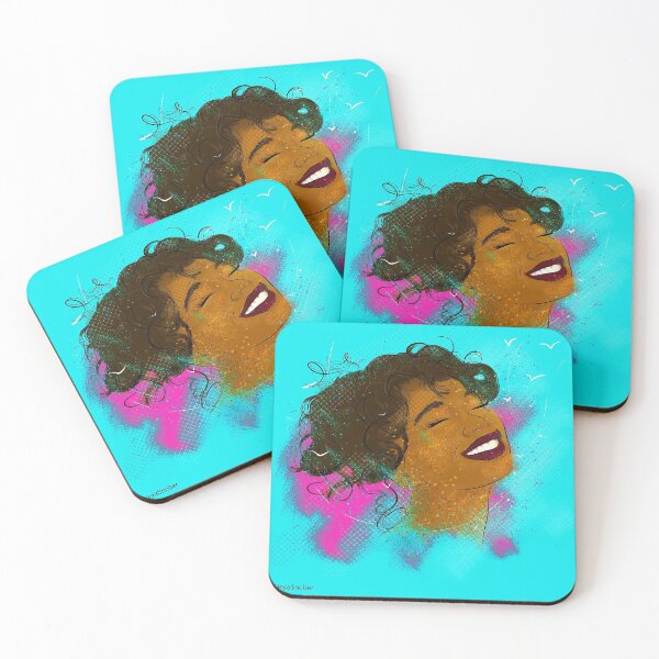 Item preview, Take To The Sky – Joyful Curly Woman Art Portrait designed and sold by HeyaSnober.