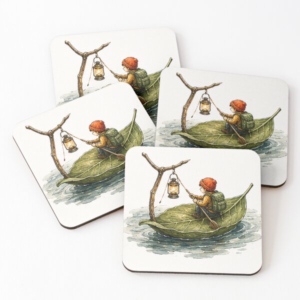 Item preview, Tiny Explorer Sailing in a Leaf Boat designed and sold by Sara-Ai.