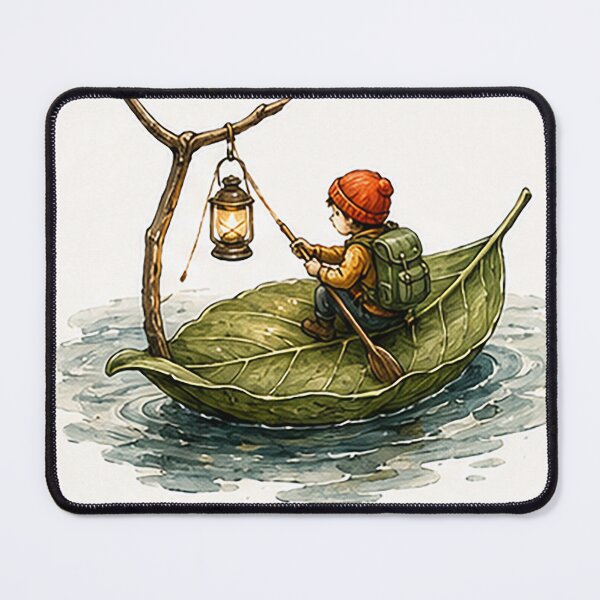 Item preview, Tiny Explorer Sailing in a Leaf Boat designed and sold by Sara-Ai.