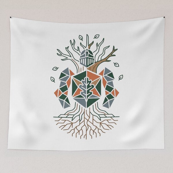 Item preview, Forest Knight Crest - Geometric Tree Guardian Vector Art designed and sold by Dzblack.