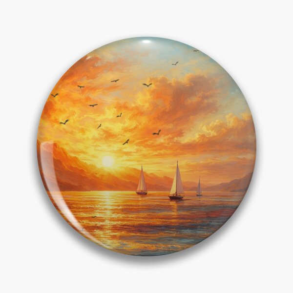 Item preview, Crimson Sunset Serenity - Orange Blue Sunset Landscape designed and sold by Joey Santiago.