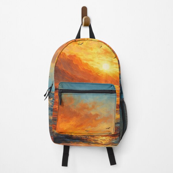Item preview, Crimson Sunset Serenity - Orange Blue Sunset Landscape designed and sold by Joey Santiago.