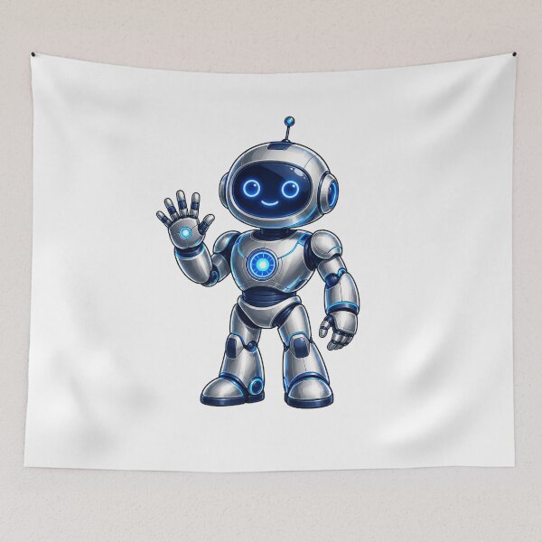 Item preview, Friendly Futuristic Robot Waving designed and sold by Piising.