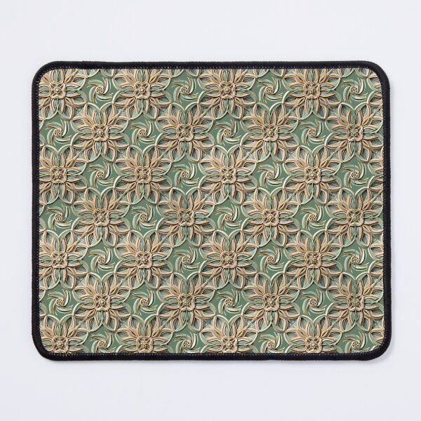 Item preview, 3D Papercut Floral Mandala Pattern in Sage & Gold designed and sold by mackyartsstudio.