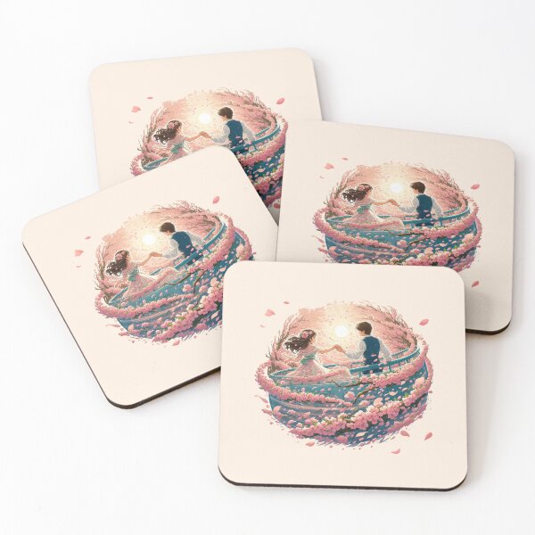 Item preview, K-drama Cherry Blossoms Romance Couple designed and sold by NerdiPop.