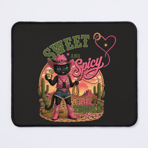 Item preview, Sweet & Spicy Like Tequila Cat Shirt | Retro Western Cowgirl Cat Tee designed and sold by Aimetoi.
