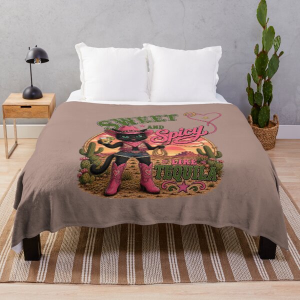 Item preview, Sweet & Spicy Like Tequila Cat Shirt | Retro Western Cowgirl Cat Tee designed and sold by Aimetoi.