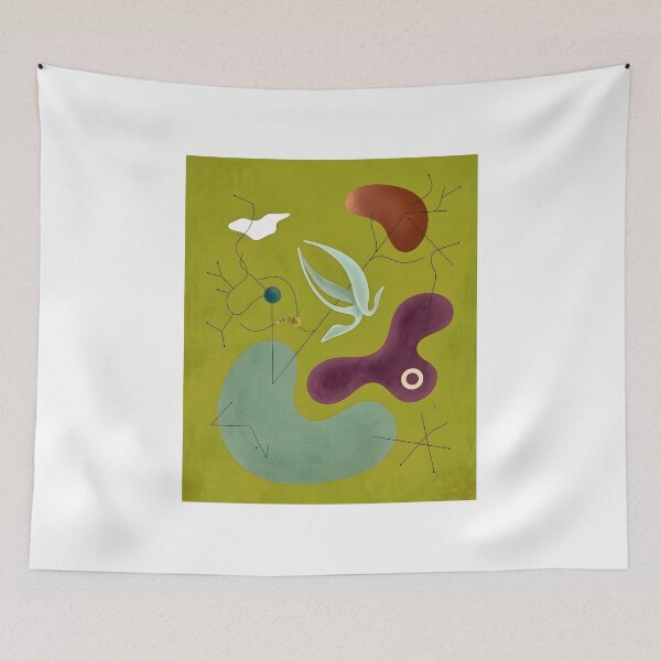 Item preview, Mid-Century Modern Biomorphic Abstract Wall Art | Retro 1950s Organic Shapes Canvas Print | Minimalist Surrealist Poster | Vintage Olive Green Art Print designed and sold by SergioMiklos.