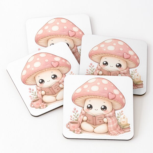 Item preview, Mushroom Reading Little Stories | Cozy Bookish Sticker designed and sold by BLOOMVELLE.