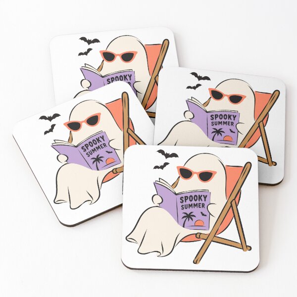 Item preview, Cute Spooky Summer Ghost Reading Book designed and sold by     Sela Art .